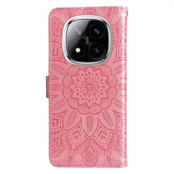 Kryty na mobil | Peňaženkové puzdro Embossing Pattern Slnečnica ružové – Xiaomi Redmi Note 14 Pro 5G | Kryty na mobil
