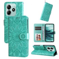 Peňaženkové puzdro Embossing Pattern Slnečnica zelené – Xiaomi Redmi Note 14 5G | Kryty na mobil Kryty na mobil | Peňaženkové puzdro Embossing Pattern Slnečnica zelené – Xiaomi Redmi Note 14 5G | Kryty na mobil