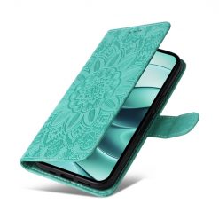 Peňaženkové puzdro Embossing Pattern Slnečnica zelené – Xiaomi Redmi Note 14 5G | Kryty na mobil Kryty na mobil | Peňaženkové puzdro Embossing Pattern Slnečnica zelené – Xiaomi Redmi Note 14 5G | Kryty na mobil
