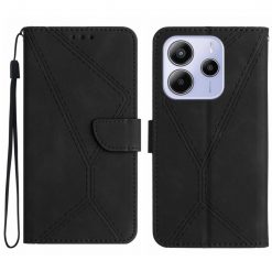 Peňaženkové puzdro Embossing Pattern Stitchy case čierne – Xiaomi Redmi Note 14 (4G)