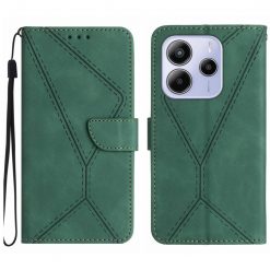 Peňaženkové puzdro Embossing Pattern Stitchy case zelené – Xiaomi Redmi Note 14 (4G)