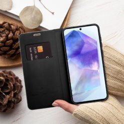 Knižkové puzdro Luna Carbon čierne – Samsung Galaxy A36 | Kryty na mobil Kryty na mobil | Knižkové puzdro Luna Carbon čierne – Samsung Galaxy A36 | Kryty na mobil