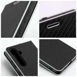 Knižkové puzdro Luna Carbon čierne – Samsung Galaxy A36 | Kryty na mobil Kryty na mobil | Knižkové puzdro Luna Carbon čierne – Samsung Galaxy A36 | Kryty na mobil