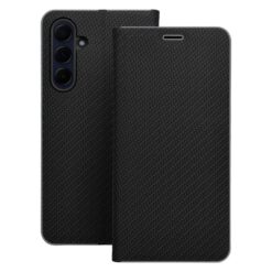Kryty na mobil | Knižkové puzdro Luna Carbon čierne – Samsung Galaxy A36 | Kryty na mobil