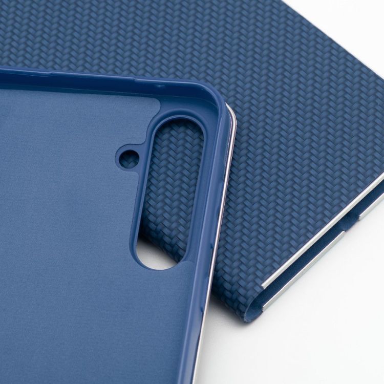 Knižkové puzdro Luna Carbon modré – Samsung Galaxy A26 | Kryty na mobil Kryty na mobil | Knižkové puzdro Luna Carbon modré – Samsung Galaxy A26 | Kryty na mobil