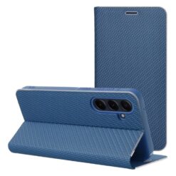 Kryty na mobil | Knižkové puzdro Luna Carbon modré – Samsung Galaxy A36 | Kryty na mobil