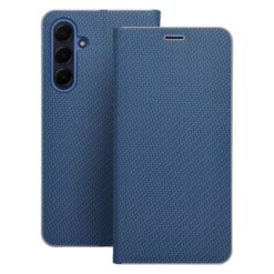 Knižkové puzdro Luna Carbon modré – Samsung Galaxy A56