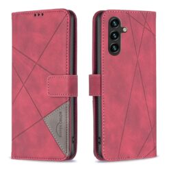 Kryty na mobil | Knižkové puzdro Rhombus červené – Samsung Galaxy A36 | Kryty na mobil