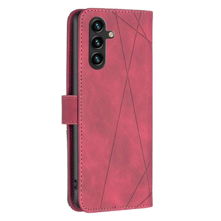 Knižkové puzdro Rhombus červené – Samsung Galaxy A56 | Kryty na mobil Kryty na mobil | Knižkové puzdro Rhombus červené – Samsung Galaxy A56 | Kryty na mobil