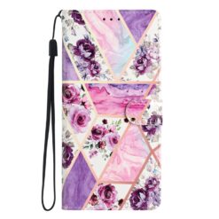 Kryty na mobil | Knižkové puzdro Trendy Cross case Fialový mramor – Samsung Galaxy A56 | Kryty na mobil