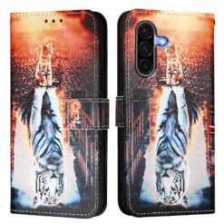 Knižkové puzdro Trendy Cross case Mačka a tiger – Samsung Galaxy A56
