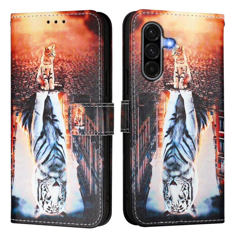 Knižkové puzdro Trendy Cross case Mačka a tiger – Samsung Galaxy A56 | Kryty na mobil Kryty na mobil | Knižkové puzdro Trendy Cross case Mačka a tiger – Samsung Galaxy A56 | Kryty na mobil