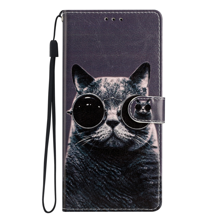 Knižkové puzdro Trendy Cross case Mačka s okuliarmi – Samsung Galaxy A56 | Kryty na mobil Kryty na mobil | Knižkové puzdro Trendy Cross case Mačka s okuliarmi – Samsung Galaxy A56 | Kryty na mobil