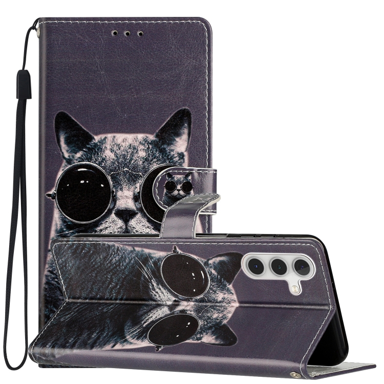 Knižkové puzdro Trendy Cross case Mačka s okuliarmi – Samsung Galaxy A56 | Kryty na mobil Kryty na mobil | Knižkové puzdro Trendy Cross case Mačka s okuliarmi – Samsung Galaxy A56 | Kryty na mobil