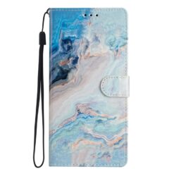 Kryty na mobil | Knižkové puzdro Trendy Cross case Modrý mramor – Samsung Galaxy A56 | Kryty na mobil