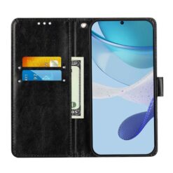 Kryty na mobil | Knižkové puzdro Trendy Cross case Ruže na čiernom – Samsung Galaxy A56 | Kryty na mobil