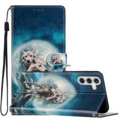 Kryty na mobil | Knižkové puzdro Trendy Cross case Vlky – Samsung Galaxy A56 | Kryty na mobil