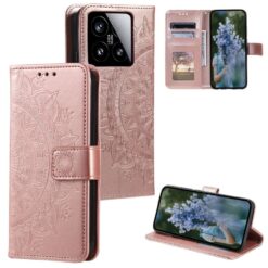 Peňaženkové puzdro Embossing Pattern Flowery Mandala bledoružové – Xiaomi 15 | Kryty na mobil Kryty na mobil | Peňaženkové puzdro Embossing Pattern Flowery Mandala bledoružové – Xiaomi 15 | Kryty na mobil