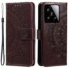 Peňaženkové puzdro Embossing Pattern Flowery Mandala modré – Xiaomi 15 | Kryty na mobil Kryty na mobil | Peňaženkové puzdro Embossing Pattern Flowery Mandala modré – Xiaomi 15 | Kryty na mobil