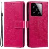 Peňaženkové puzdro Embossing Pattern Flowery Mandala zelené – Xiaomi 15 | Kryty na mobil Kryty na mobil | Peňaženkové puzdro Embossing Pattern Flowery Mandala zelené – Xiaomi 15 | Kryty na mobil