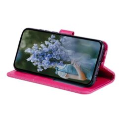 Kryty na mobil | Peňaženkové puzdro Embossing Pattern Flowery Mandala tmavoružové – Xiaomi 15 | Kryty na mobil