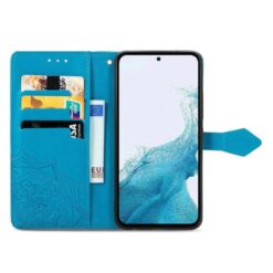 Kryty na mobil | Peňaženkové puzdro Embossing Pattern Mandala Flower modré – Samsung Galaxy A56 | Kryty na mobil