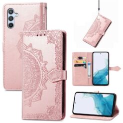 Peňaženkové puzdro Embossing Pattern Mandala Flower ružové – Samsung Galaxy A36 | Kryty na mobil Kryty na mobil | Peňaženkové puzdro Embossing Pattern Mandala Flower ružové – Samsung Galaxy A36 | Kryty na mobil