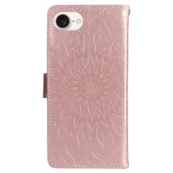 Kryty na mobil | Peňaženkové puzdro Embossing Pattern Slnečnica bledoružové – Apple iPhone 16e / 17e | Kryty na mobil