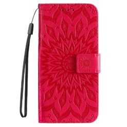 Kryty na mobil | Peňaženkové puzdro Embossing Pattern Slnečnica červené – Apple iPhone 16e / 17e | Kryty na mobil