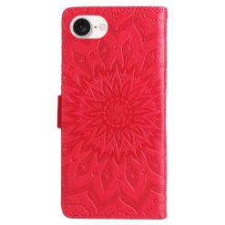 Kryty na mobil | Peňaženkové puzdro Embossing Pattern Slnečnica červené – Apple iPhone 16e / 17e | Kryty na mobil