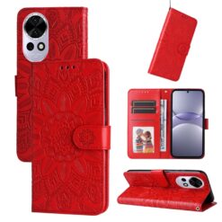 Kryty na mobil | Peňaženkové puzdro Embossing Pattern Slnečnica červené – Huawei Nova 13 | Kryty na mobil