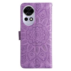 Kryty na mobil | Peňaženkové puzdro Embossing Pattern Slnečnica fialové – Huawei Nova 13 | Kryty na mobil