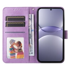 Kryty na mobil | Peňaženkové puzdro Embossing Pattern Slnečnica fialové – Huawei Nova 13 | Kryty na mobil