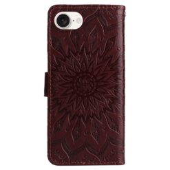 Peňaženkové puzdro Embossing Pattern Slnečnica hnedé – Apple iPhone 16e / 17e | Kryty na mobil Kryty na mobil | Peňaženkové puzdro Embossing Pattern Slnečnica hnedé – Apple iPhone 16e / 17e | Kryty na mobil