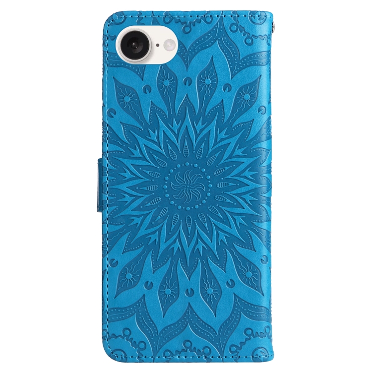 Peňaženkové puzdro Embossing Pattern Slnečnica modré – Apple iPhone 16e / 17e | Kryty na mobil Kryty na mobil | Peňaženkové puzdro Embossing Pattern Slnečnica modré – Apple iPhone 16e / 17e | Kryty na mobil