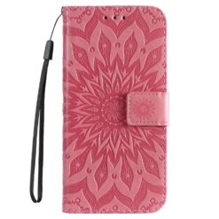 Peňaženkové puzdro Embossing Pattern Slnečnica ružové – Apple iPhone 16e / 17e
