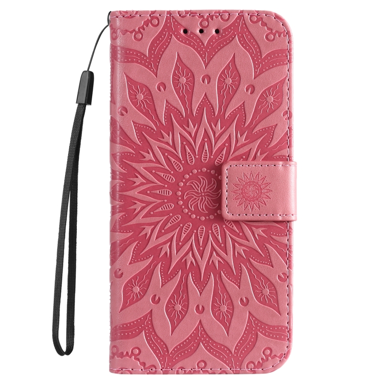 Peňaženkové puzdro Embossing Pattern Slnečnica ružové – Apple iPhone 16e / 17e | Kryty na mobil Kryty na mobil | Peňaženkové puzdro Embossing Pattern Slnečnica ružové – Apple iPhone 16e / 17e | Kryty na mobil