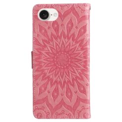 Peňaženkové puzdro Embossing Pattern Slnečnica ružové – Apple iPhone 16e / 17e | Kryty na mobil Kryty na mobil | Peňaženkové puzdro Embossing Pattern Slnečnica ružové – Apple iPhone 16e / 17e | Kryty na mobil