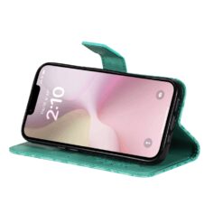 Kryty na mobil | Peňaženkové puzdro Embossing Pattern Slnečnica zelené – Apple iPhone 16e / 17e | Kryty na mobil