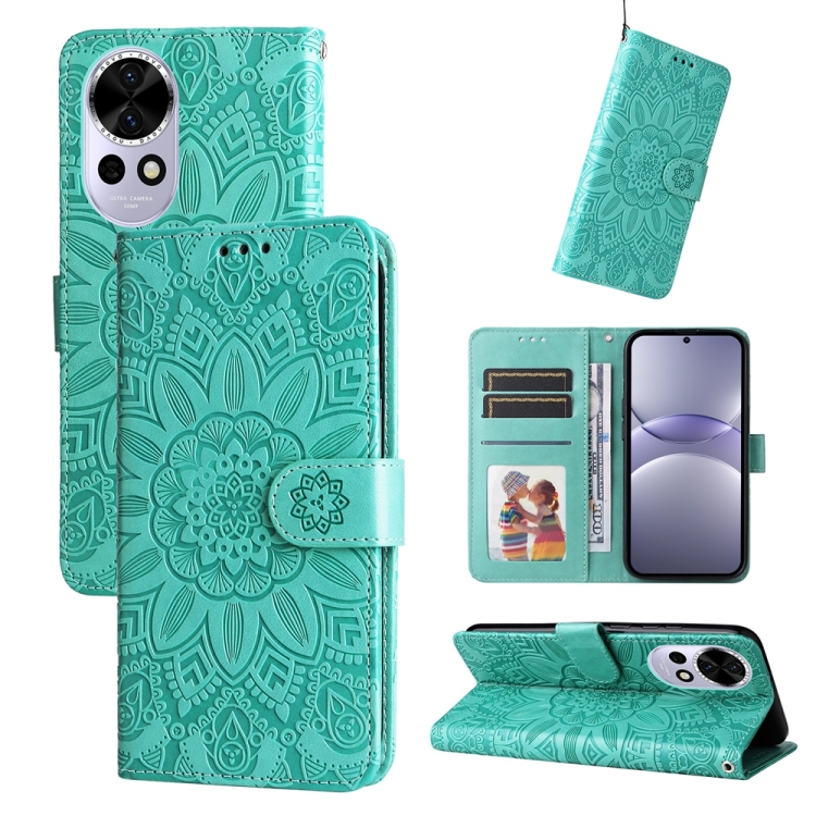 Peňaženkové puzdro Embossing Pattern Slnečnica zelené – Huawei Nova 13 | Kryty na mobil Kryty na mobil | Peňaženkové puzdro Embossing Pattern Slnečnica zelené – Huawei Nova 13 | Kryty na mobil