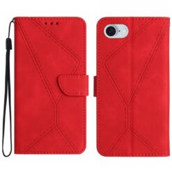 Peňaženkové puzdro Embossing Pattern Stitchy case červené – Apple iPhone 16e / 17e | Kryty na mobil Kryty na mobil | Peňaženkové puzdro Embossing Pattern Stitchy case červené – Apple iPhone 16e / 17e | Kryty na mobil