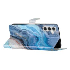 Kryty na mobil | Knižkové puzdro Trendy Cross case Modrý mramor – Samsung Galaxy A26 | Kryty na mobil
