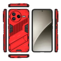 Kryty na mobil | Odolný Kryt Punk armor case červený – Xiaomi Poco F7 Pro | Kryty na mobil