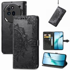Peňaženkové puzdro Embossing Pattern Mandala Flower čierne – Nothing Phone (3a) | Kryty na mobil Kryty na mobil | Peňaženkové puzdro Embossing Pattern Mandala Flower čierne – Nothing Phone (3a) | Kryty na mobil