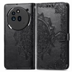 Kryty na mobil | Peňaženkové puzdro Embossing Pattern Mandala Flower čierne – Nothing Phone (3a) Pro | Kryty na mobil