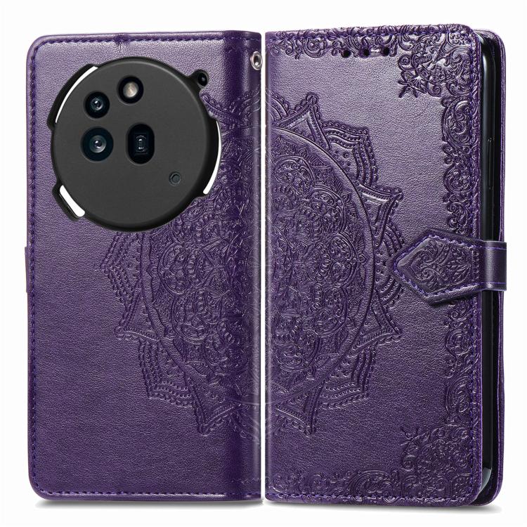 Peňaženkové puzdro Embossing Pattern Mandala Flower fialové – Nothing Phone (3a) | Kryty na mobil Kryty na mobil | Peňaženkové puzdro Embossing Pattern Mandala Flower fialové – Nothing Phone (3a) | Kryty na mobil