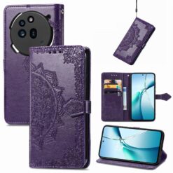 Kryty na mobil | Peňaženkové puzdro Embossing Pattern Mandala Flower fialové – Nothing Phone (3a) Pro | Kryty na mobil