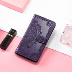 Kryty na mobil | Peňaženkové puzdro Embossing Pattern Mandala Flower fialové – Nothing Phone (3a) Pro | Kryty na mobil