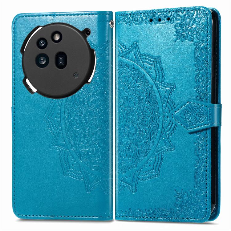 Peňaženkové puzdro Embossing Pattern Mandala Flower modré – Nothing Phone (3a) | Kryty na mobil Kryty na mobil | Peňaženkové puzdro Embossing Pattern Mandala Flower modré – Nothing Phone (3a) | Kryty na mobil