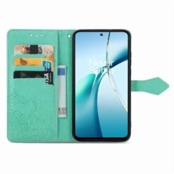 Kryty na mobil | Peňaženkové puzdro Embossing Pattern Mandala Flower zelené – Nothing Phone (3a) Pro | Kryty na mobil